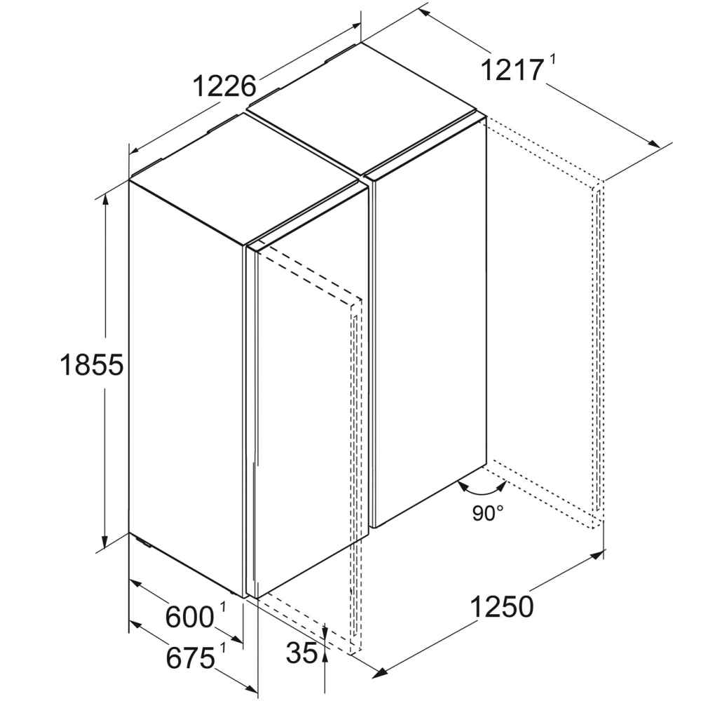 Liebherr XRFsf 5225 Frigo Side by Side, 121 cm, 无 Frost QQ DueG 存储器
