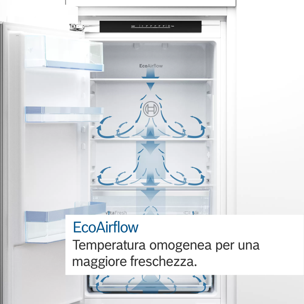Bosch KIN96VFD0: il frigorifero combinato da incasso con cerniera piatta, elegante e compatto per una cucina perfettamente organ