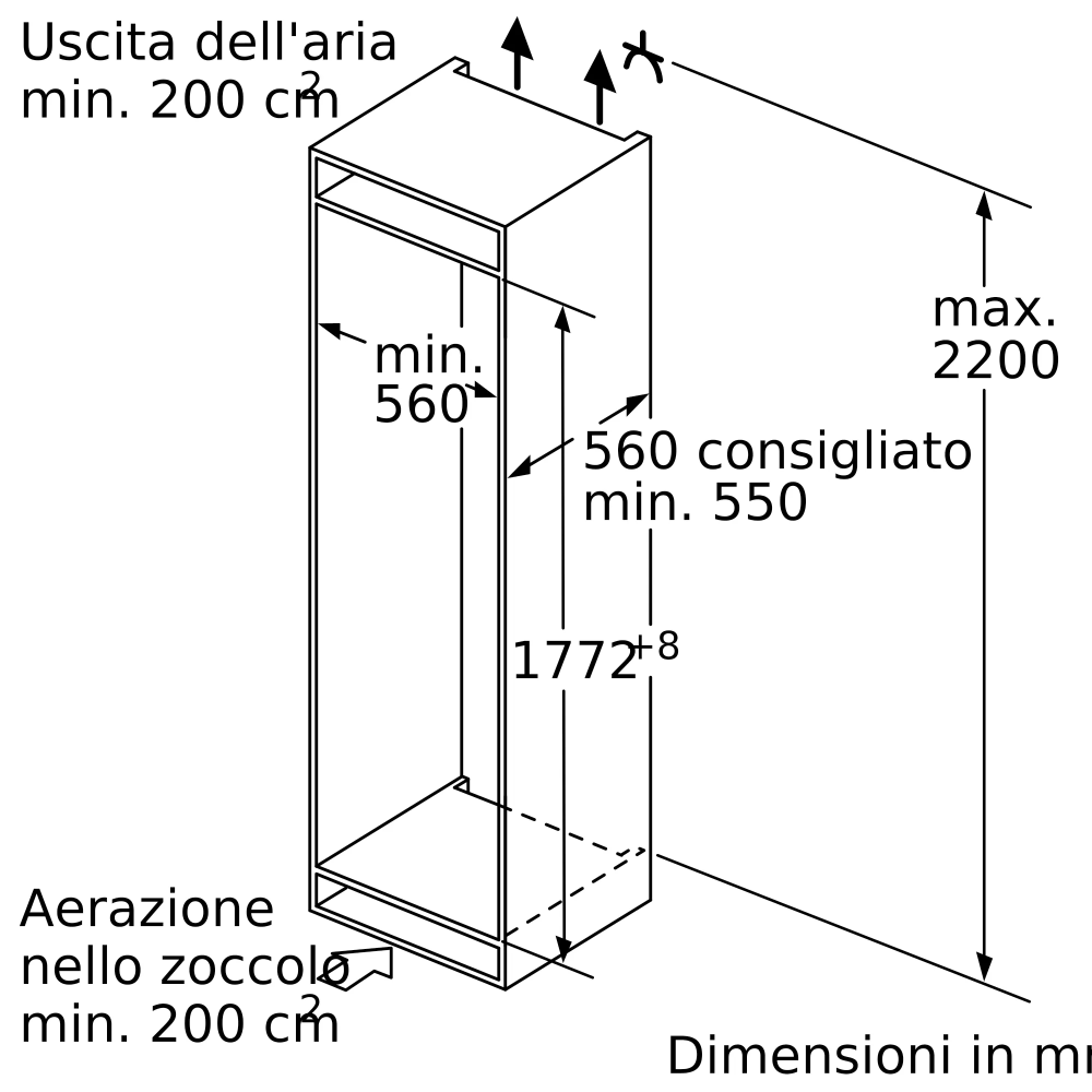 Congelatore Verticale Bosch GIN81ACE0 da Incasso 177.2 x 55.8 cm: Efficienza e Design per una Conservazione Perfetta dei Tuoi Al