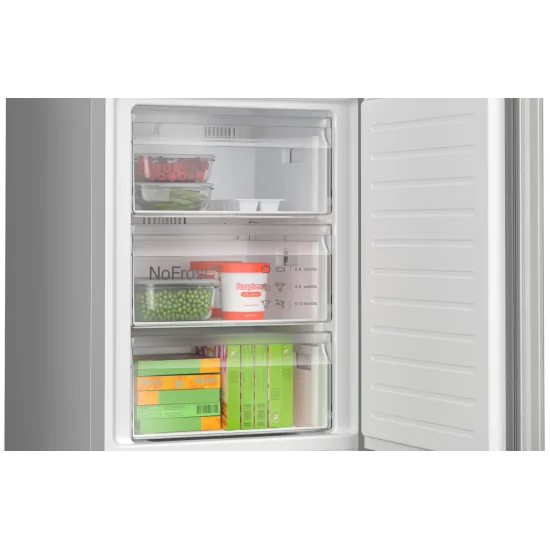 Bosch KGN362LDF : Réfrigérateur combiné pose libre en inox, 186 x 60 cm. Style et fonctionnalité pour votre cuisine.