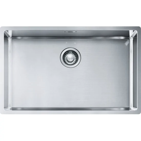Aggiungi un tocco di eleganza alla tua cucina con il lavabo Franke BXX 210-68/110-68 per base da 80 senza gocciolatoio.