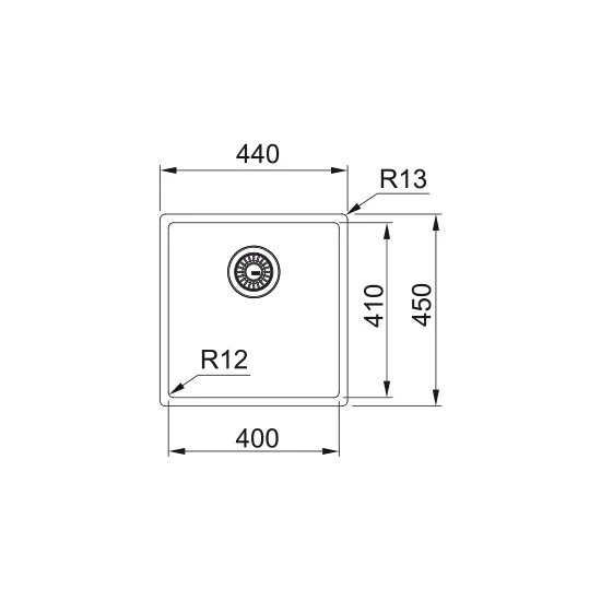 Luxueux évier Franke BXM 210/110-40 en Anthracite/Cuivre/Or : parfait pour une cuisine raffinée. Dimensions de 440x450mm.