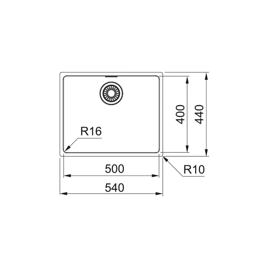 Откройте для себя дизайн и качество раковины Franke MQX 110-50 Размеры 500x400 60-этажная база для элегантной кухни.
