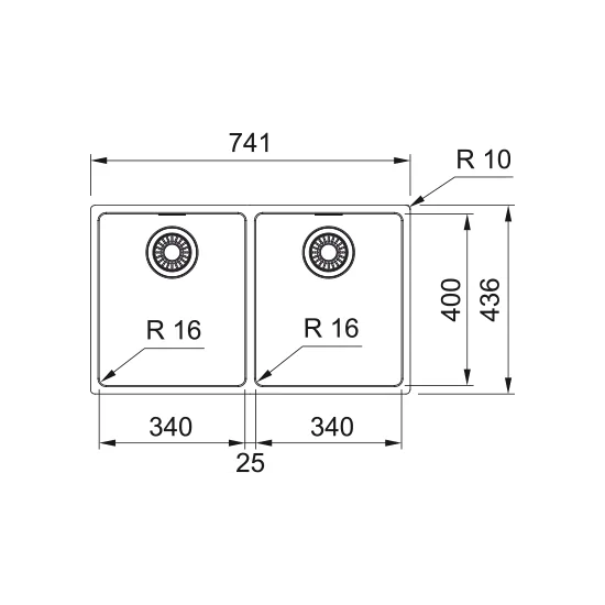 排外法 Franke MRX 220 - 无需经过精炼的眼镜的双轨制。.