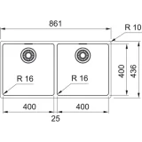 Élégance exclusive avec l'évier Franke MRX 220 - Double cuve sans égouttoir pour un look raffiné.