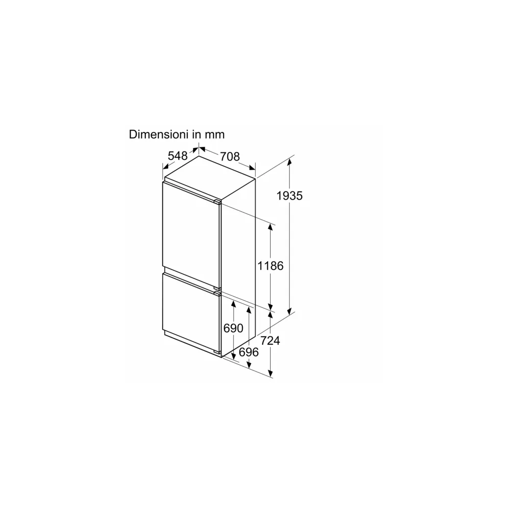 Die perfekte Lösung für kompromisslose Eleganz: der 193,5 x 70,8 cm große Einbau-Kombinationskühlschrank KB96NVFE0 mit Flachscha