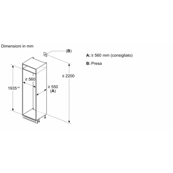 KI96NVFD0 Frigorifero combinato Porta con cerniera piatta