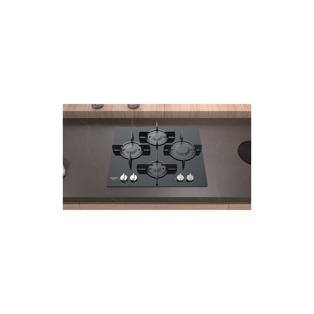 Hotpoint FTGHG641D/HA(BK) - Black Gas Cooking Floor 60 cm| DuegStore.com