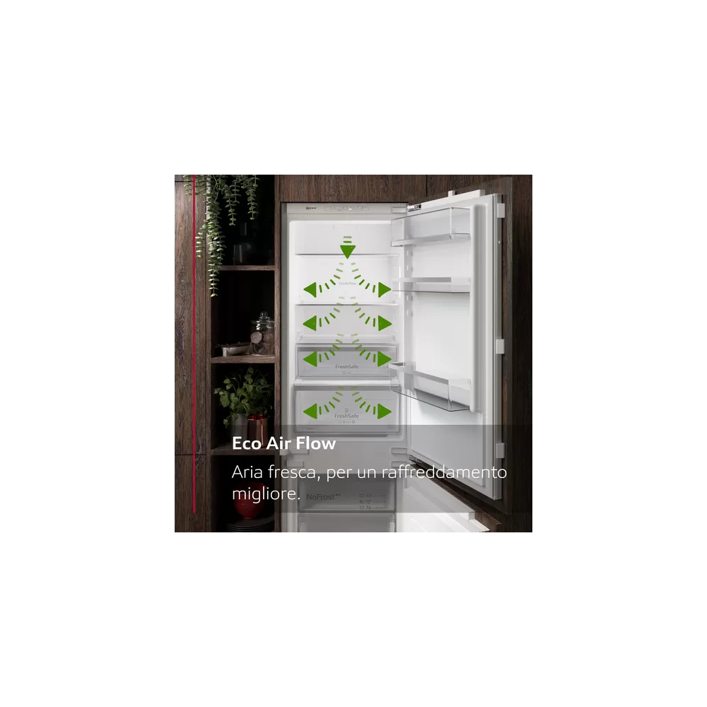 KI7966FD0 Refrigerador receso combinado 193.5 x 55.8 cm cremallera plana