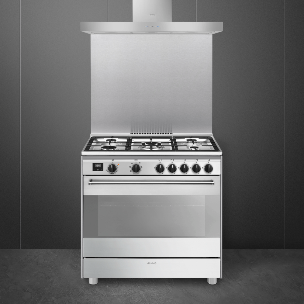 Smeg BG91X2: Газовая плита 90х60 см с электрической духовкой