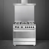 Smeg BG91X2: Cocina de gas 90x60 cm con horno eléctrico