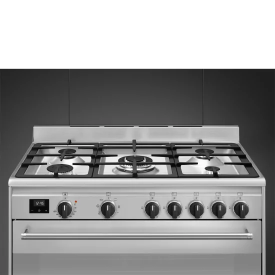 Smeg BG91X2: Cocina de gas 90x60 cm con horno eléctrico