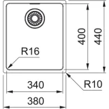 Franke Maris MRX 110-34: Fregadero bajo encimera de acero inoxidable satinado 1 seno