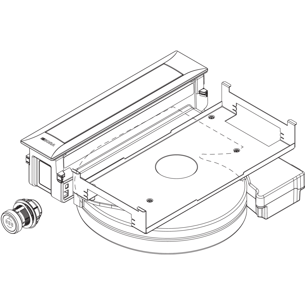 Bora PKAS3AB Pro Suction System for Piano Cooking with Fan Integrated All Black ← Bora Italia