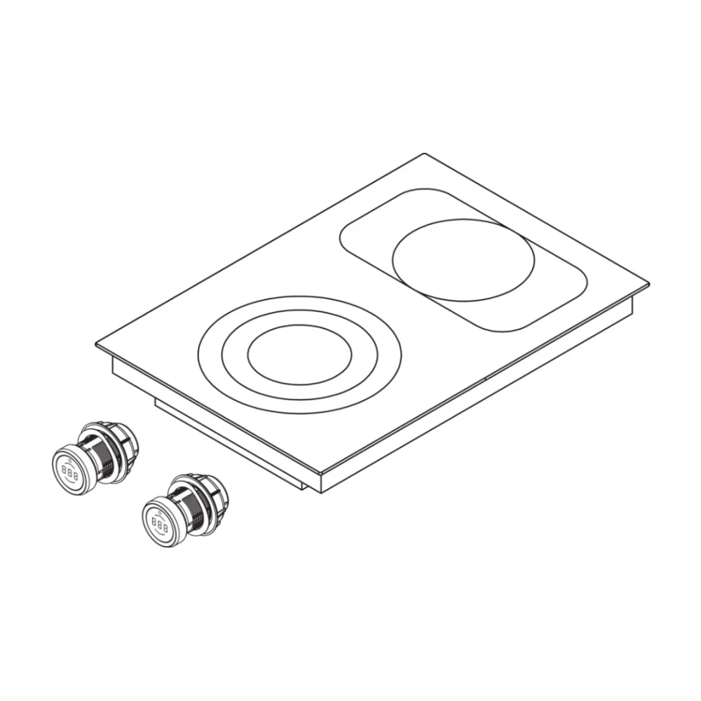 Bora PKCB3AB Pro Piano Cottura HiLight, 3 Circuiti/Bistecchiera All Black | Bora Italia