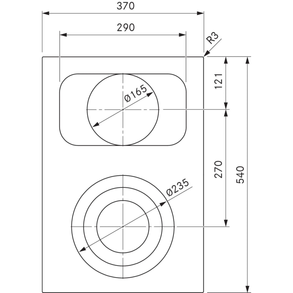 Bora PKCB3AB Pro Piano Cottura HiLight, 3 Circuiti/Bistecchiera All Black | Bora Italia