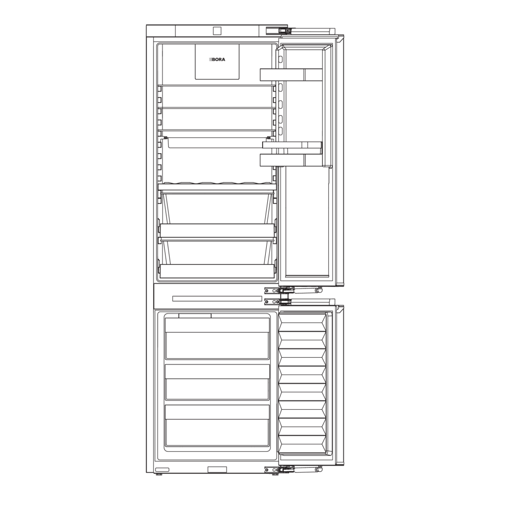 BORA C178KGWS2 Silencio Refrigerador Combinado Silencio No Frost Silencio Ice Maker  BORA Fresh Zero ← Diseño Premium