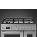 SMEG Cocina con cocina de gas 90x60 cm Inox ANTE Elegancia y Funcionalidad en un diseño moderno