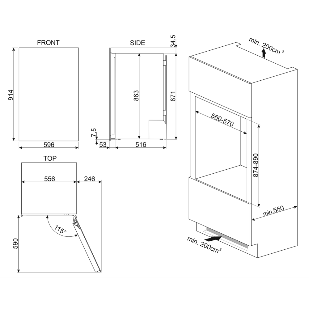 Smeg CVI040BE Cantina Vini Incasso - Duegstore