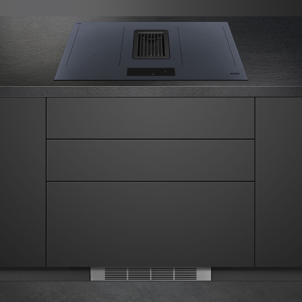 SMEG HOBD182DG Piano cottura Induzione con cappa integrata 80 cm | duegstore.com