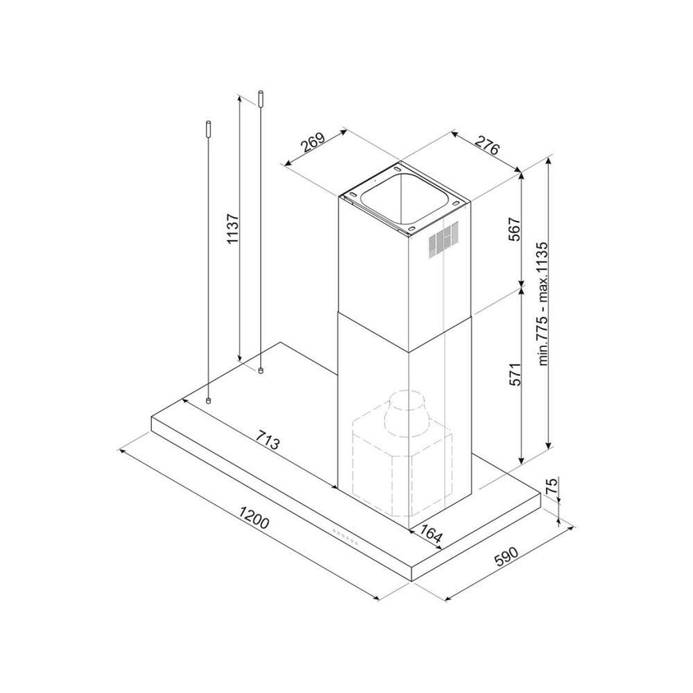 Cappa a isola Smeg KLTI12L4MB | Design, funzionalità ed efficienza