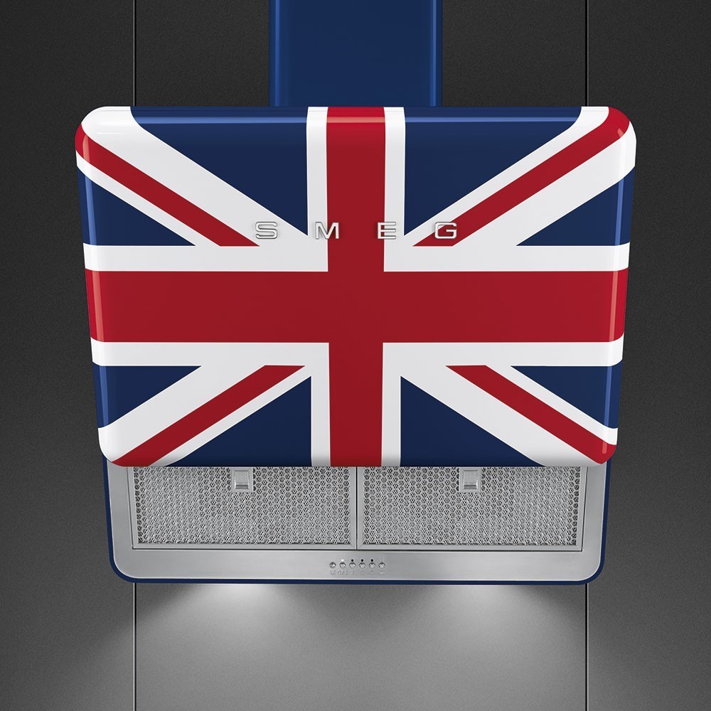 Smeg KFAB75UJ Capota de pared, 1950, Union Jack, Elegante, 75 cm