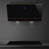 Elegante capucha montada en la pared SMEG KV694R - 90 cm - Dolce Stil Novo