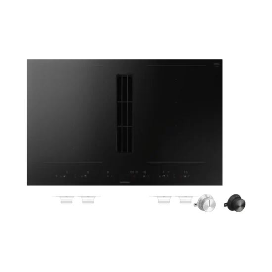 Flex induction hob with integrated suction system