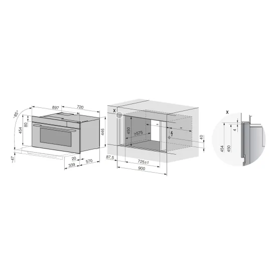 Backofen Vzug 45cm | Platinum | Griff | Küche zu Hause
