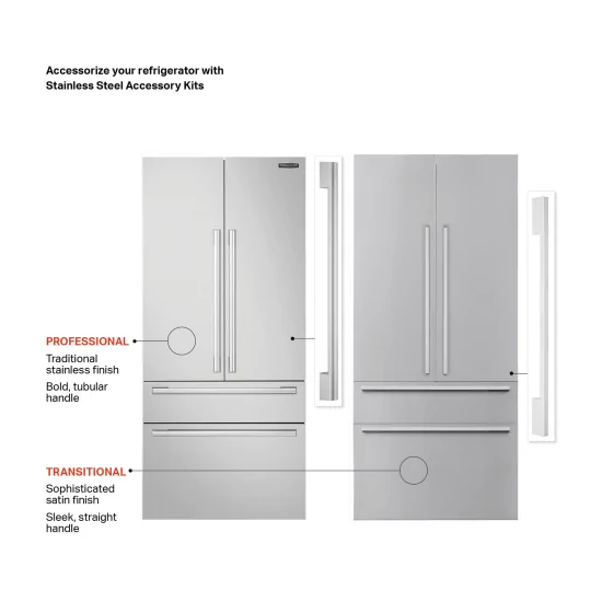 Poignée en acier inoxydable Kit Fridge Porte Française 36" - Élégant et fonctionnel