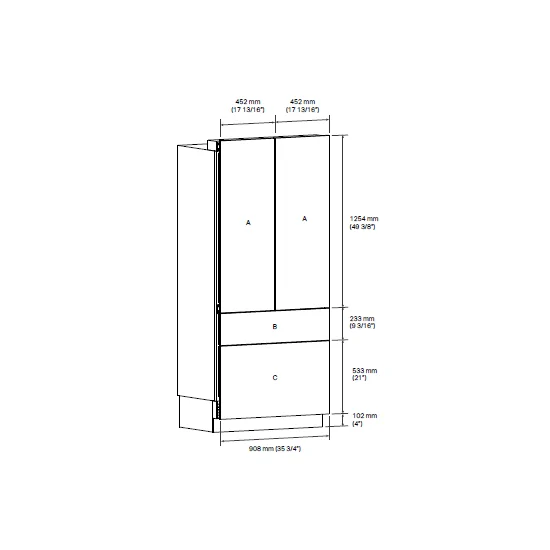 Fridge French Door by Incasso SKSFD3614P 优雅与能力 现代设计