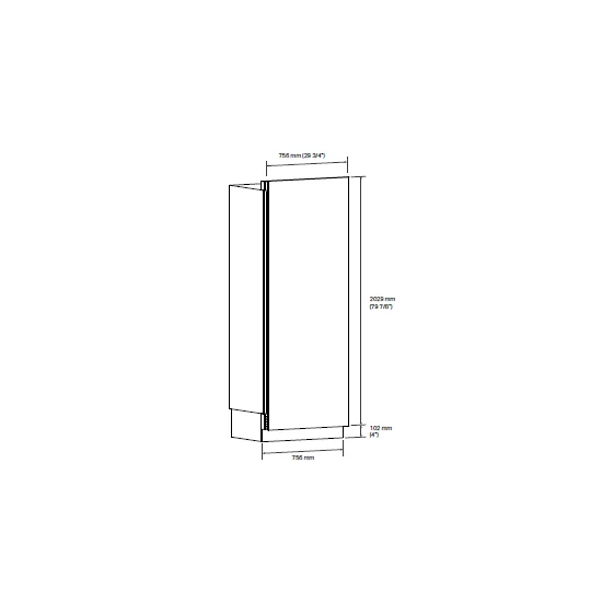Kühlschrank 756x2121mm - Große Kapazität im kleinen Raum