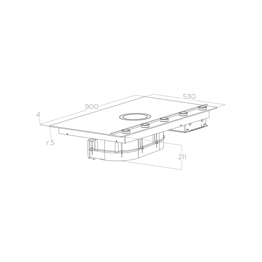 Elica NIKOLATESLA UNPLUGGED EVO IX/A/90 - Induction hob 90 cm Dueg Store