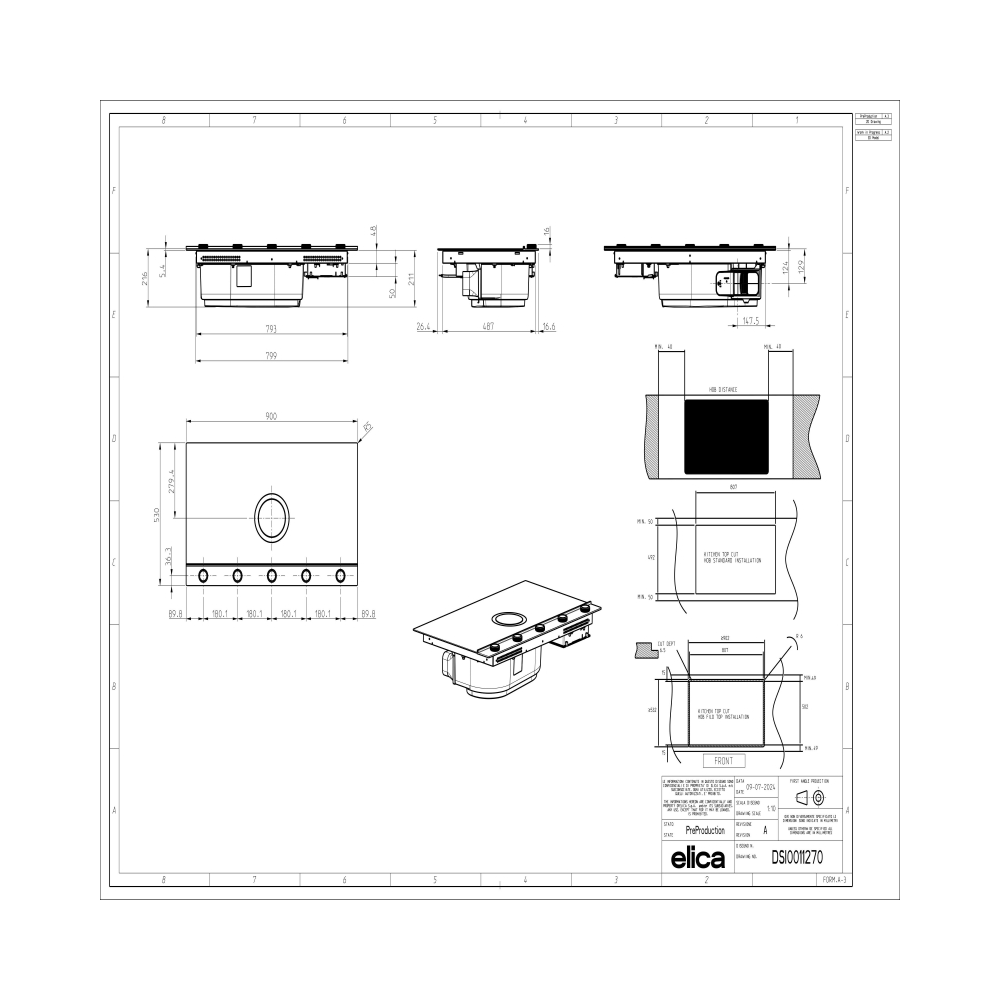 Elica NIKOLATESLA UNPLUGGED EVO IX/A/90 - Induction hob 90 cm Dueg Store
