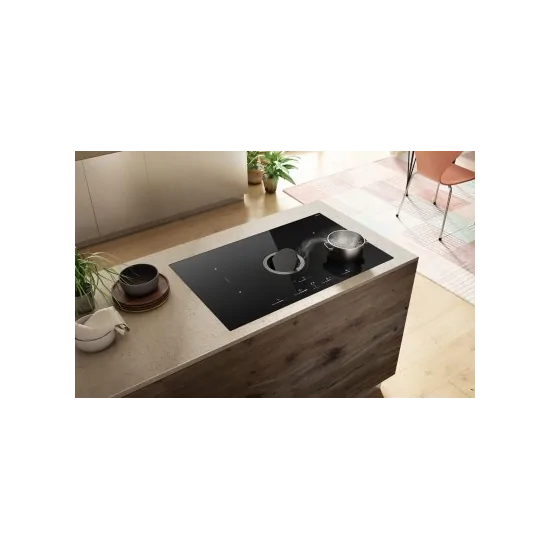 Elica NIKOLATESLA SWITCH GLOW RAW - Hob de inducción 83 cm con capucha integrada y luz LED