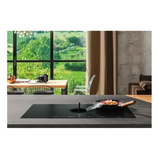 Elica NIKOLATESLA SWITCH GLOW RAW - Piano cottura induzione 83 cm con cappa integrata e luce LED | Duegstore