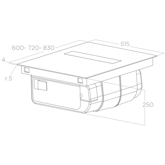 Elica 尼古拉(英语:Nikola) Tesla Velvet 60cm:带有天鹅绒设计与集成Hood QQ Dueg Store的上岗烹饪地板