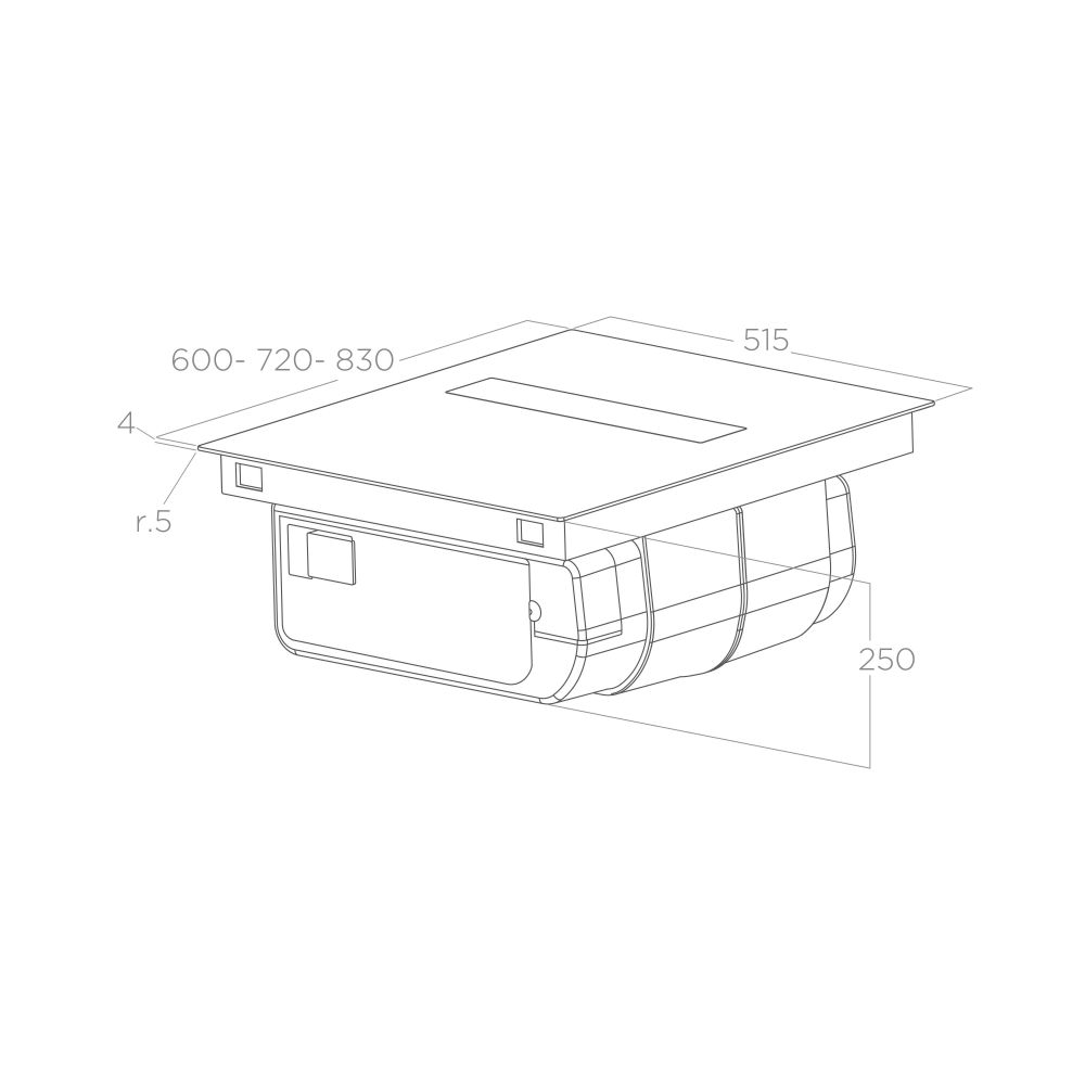 Elica 尼古拉(英语:Nikola) Tesla Velvet 72cm: 带有天鹅绒设计和集成Hood QQ Dug Store的上岗烹饪地板