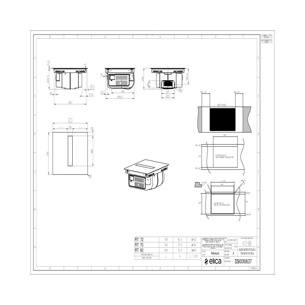 Elica Nikolaus Tesla Velvet 72cm: Induktion Kochboden mit Velvet Design und integrierte Kapuze | Dueg Store