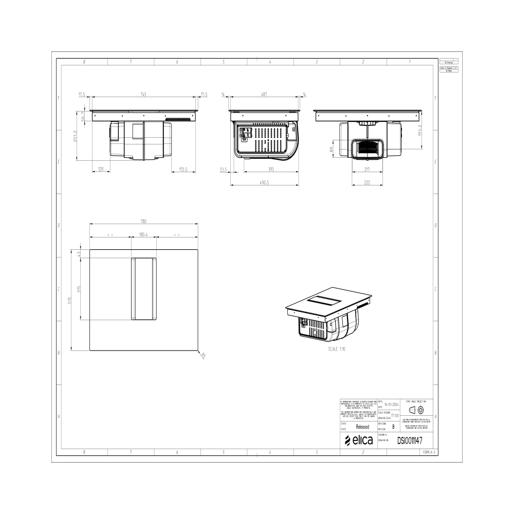 Elica Nikola Tesla Alpha B 60cm: Plancher de cuisson induction avec capuche intégré et design minimal |MISUMI