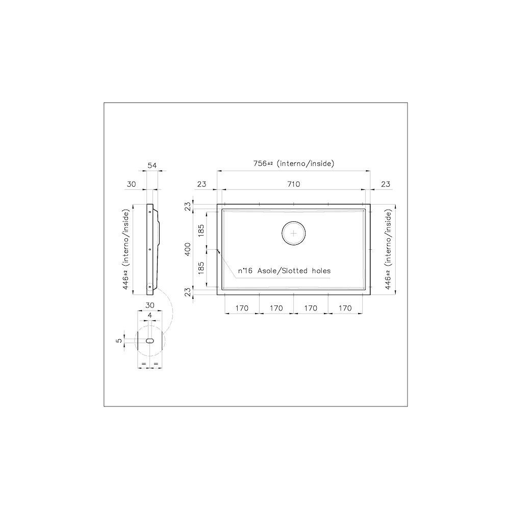 Foster 5557 246: Lavello da cucina in acciaio inox, design moderno, 80 cm