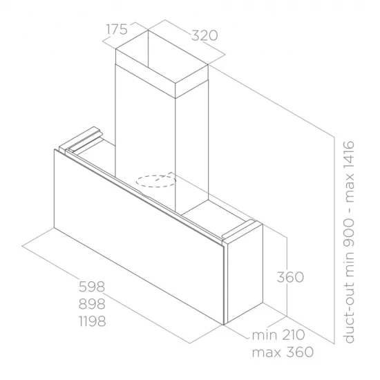 Elica Reglas 120cm: Cappa a Parete Modulare e Flessibile per Cucine Grandi tención Dueg Store