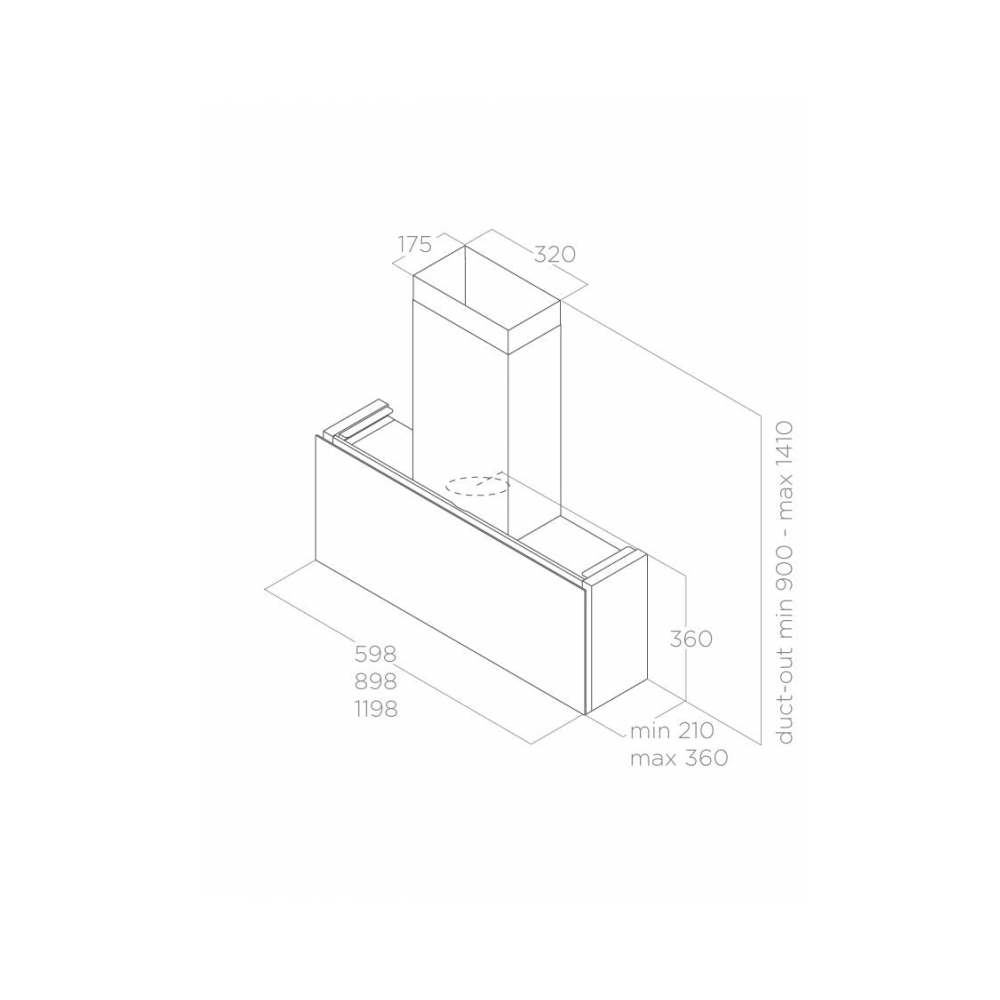 Elica Rules 120cm DEKT: Cappa a Parete in Dekton per Cucine Ampie | Dueg Store