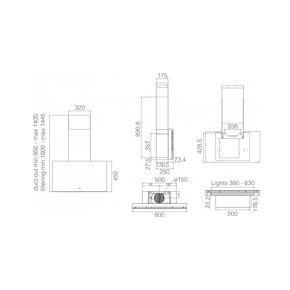 Elica Super Plat 80cm：设计和功能性壁罩|杜格商店