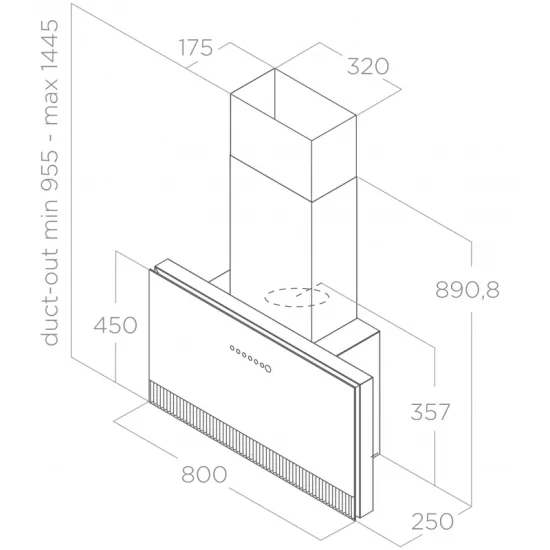 Elica Super Plat 80cm: Cappa a Parete Design e Operale tención Dueg Store