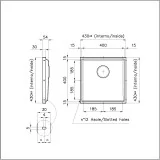 The sink Foster 5554 346 60 cm: Stainless Steel, Modern Design, Quality Foster