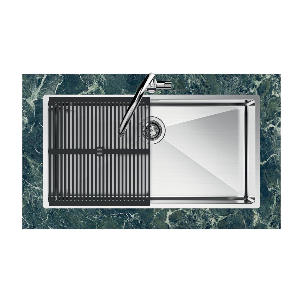 El fregadero Foster 1717 056 80 cm - Acero inoxidable 75x44 cm, Baño 71x40 cm