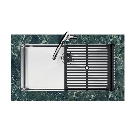 L'évier Foster 1717 856 80 cm 75x44 cm, 1 bain, acier inoxydable - Duegstore