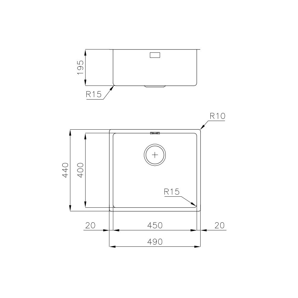 El fregadero Foster 2154 856 - Metal de Acero Inoxidable - Tray Individual 45x40 cm