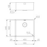 El fregadero Foster 2154 856 - Metal de Acero Inoxidable - Tray Individual 45x40 cm